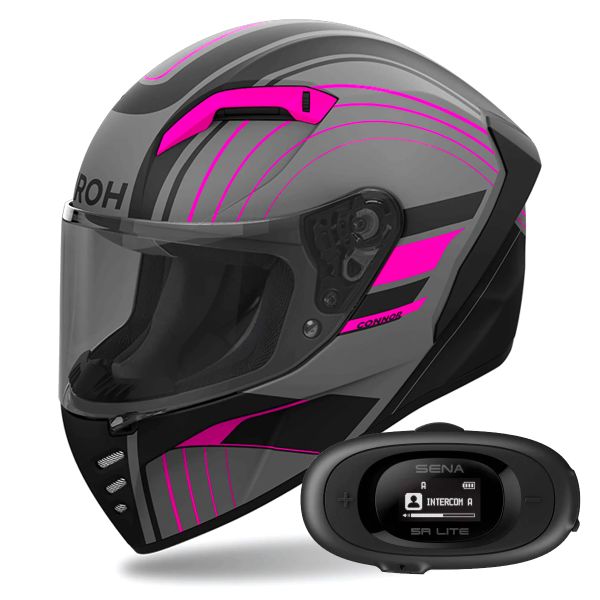 Integral Airoh Connor Achieve Pink Matt + Kit bluetooth 5R Lite Solo