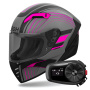 Casque Integral Airoh Connor Achieve Pink Matt + Kit Bluetooth 5S Solo