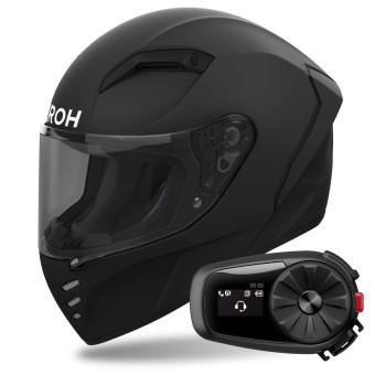 Casque Integral Airoh Connor Color Black Matt + Kit Bluetooth 5S Solo Casque Integral Airoh Connor Color Black Matt + Kit Bluetooth 5S Solo