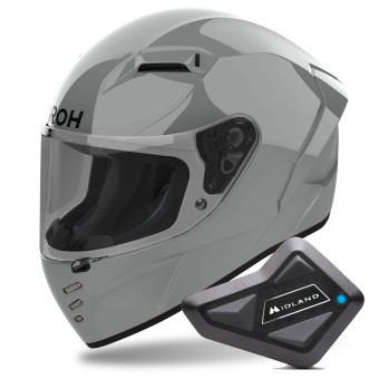 Integral Airoh Connor Color Cement Grey + Kit Bluetooth BT Mini