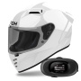 Casque Integral Airoh Connor Color White + Kit bluetooth 5R Lite Solo