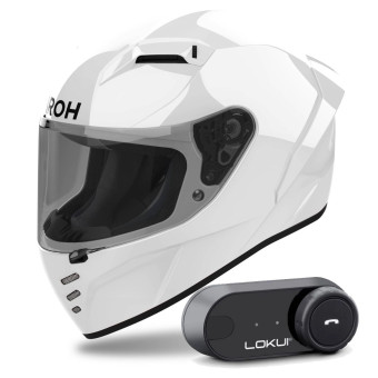 Integral Airoh Connor Color White + Kit Bluetooth Lokui K30