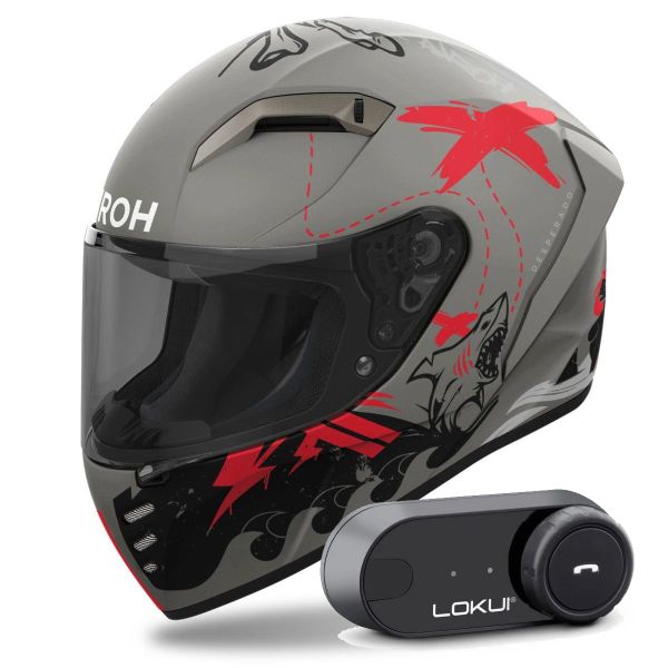 Integral Airoh Connor Desperados Orange Matt + Kit Bluetooth Lokui K30