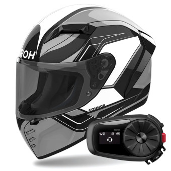 Integral Airoh Connor Dunk Black + Kit Bluetooth 5S Solo