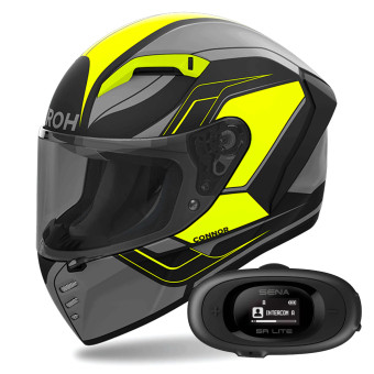 Integral Airoh Connor Dunk Yellow Matt + Kit bluetooth 5R Lite Solo