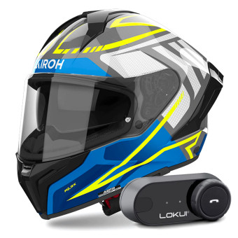 Integral Airoh Matryx Rider Blue + Kit Bluetooth Lokui K30