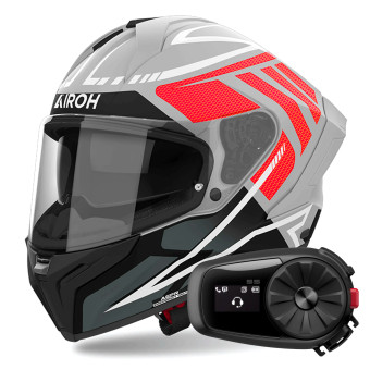 Integral Airoh Matryx Rider Red Matt + Kit Bluetooth 5S Solo