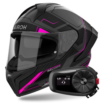 Integral Airoh Matryx Rocket Pink Matt + Kit Bluetooth 5S Solo
