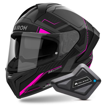 Integral Airoh Matryx Rocket Pink Matt + Kit Bluetooth BT Mini