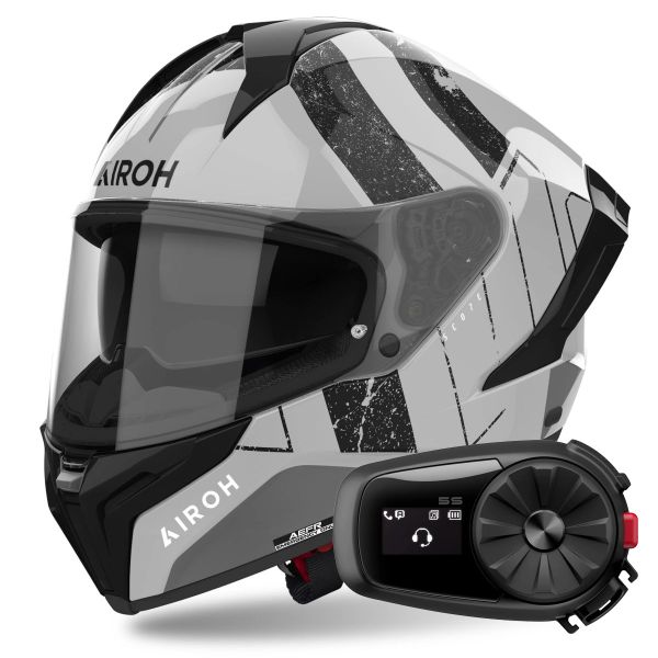 Integral Airoh Matryx Scope Light Grey + Kit Bluetooth 5S Solo