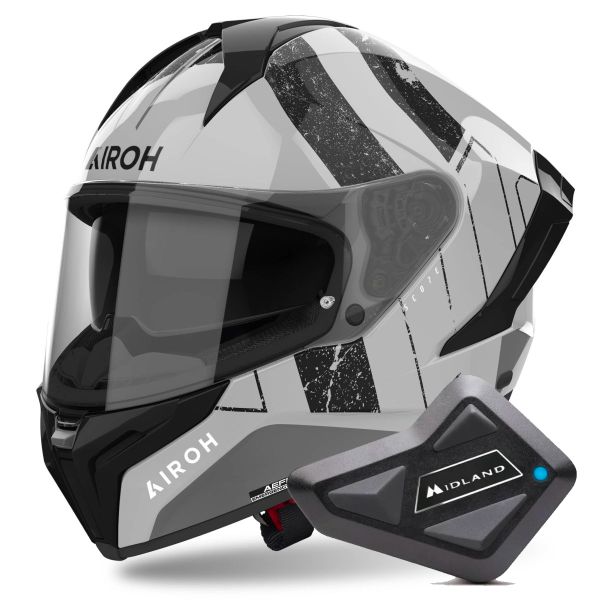 Integral Airoh Matryx Scope Light Grey + Kit Bluetooth BT Mini Integral Airoh Matryx Scope Light Grey + Kit Bluetooth BT Mini