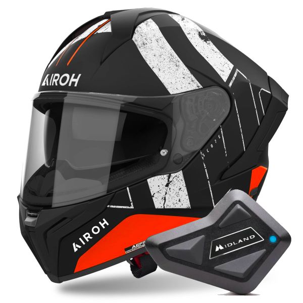 Integral Airoh Matryx Scope Orange Matt + Kit Bluetooth BT Mini