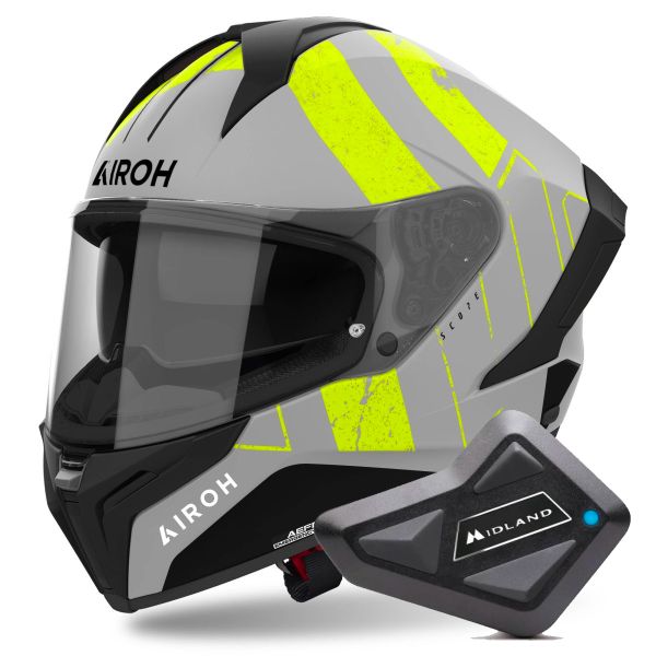 Integral Airoh Matryx Scope Yellow Matt + Kit Bluetooth BT Mini