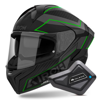 Integral Airoh Matryx Sentinel Green Matt + Kit Bluetooth BT Mini