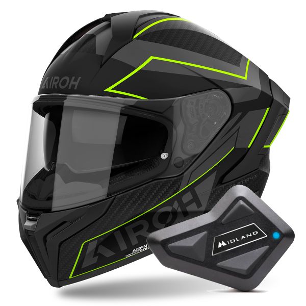 Integral Airoh Matryx Sentinel Yellow Matt + Kit Bluetooth BT Mini