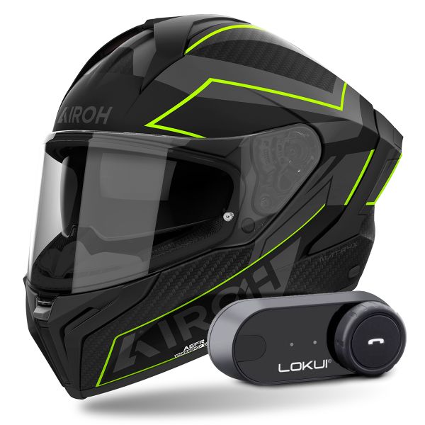 Integral Airoh Matryx Sentinel Yellow Matt + Kit Bluetooth Lokui K30