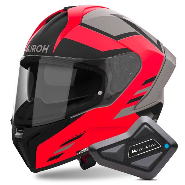 Integral Airoh Matryx Throne Orange Matt + Kit Bluetooth BT Mini