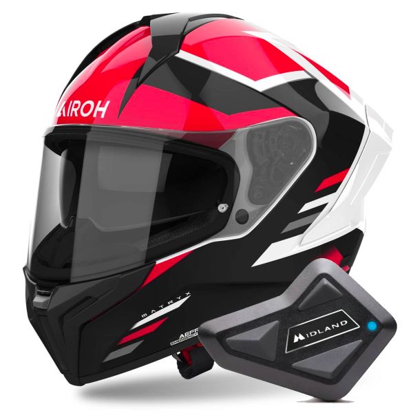 Integral Airoh Matryx Throne Red + Kit Bluetooth BT Mini