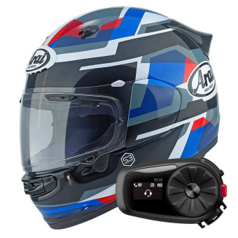 Casque Integral Arai Quantic Abstract Blue White Black + Kit Bluetooth 5S Solo Casque Integral Arai Quantic Abstract Blue White Black + Kit Bluetooth 5S Solo