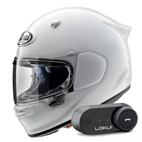 Integral Arai Quantic Diamond White + Kit Bluetooth Lokui K30