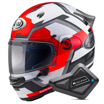 Integral Arai Quantic Face Red + Kit Bluetooth BT Mini