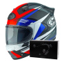Casque Integral Arai Quantic Mark Red Blue Black + Kit bluetooth ACS10