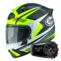 Casque Integral Arai Quantic Mark Yellow White Black + Kit Bluetooth 5S Solo