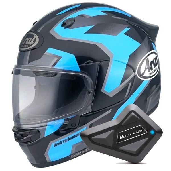 Integral Arai Quantic Robotic Blue + Kit Bluetooth BT Mini