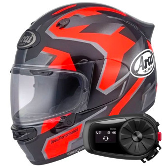 Integral Arai Quantic Robotic Red + Kit Bluetooth 5S Solo