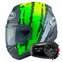 Casque Integral Arai RX-7V Evo Blade Yellow Green Black + Kit Bluetooth 5S Solo