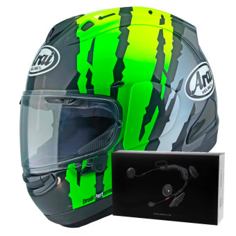 Integral Arai RX-7V Evo Blade Yellow Green Black + Kit bluetooth ACS10