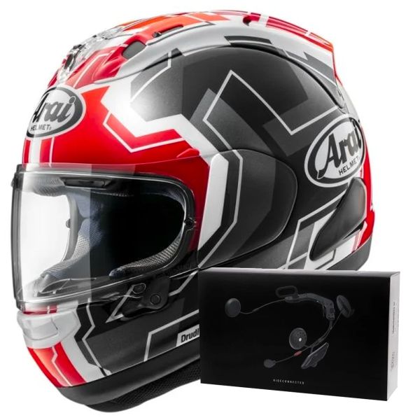 Integral Arai RX-7V Evo JR65 Red + Kit bluetooth ACS10