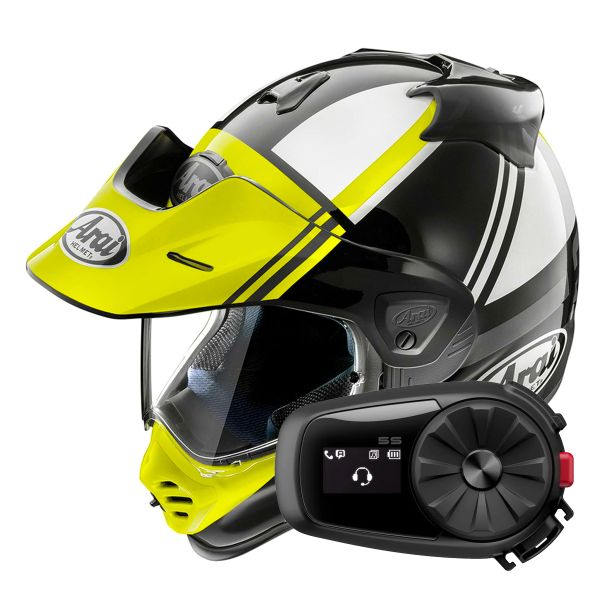 Integral Arai Tour-X5 Cosmic Neon Yellow White Black + Kit Bluetooth 5S Solo