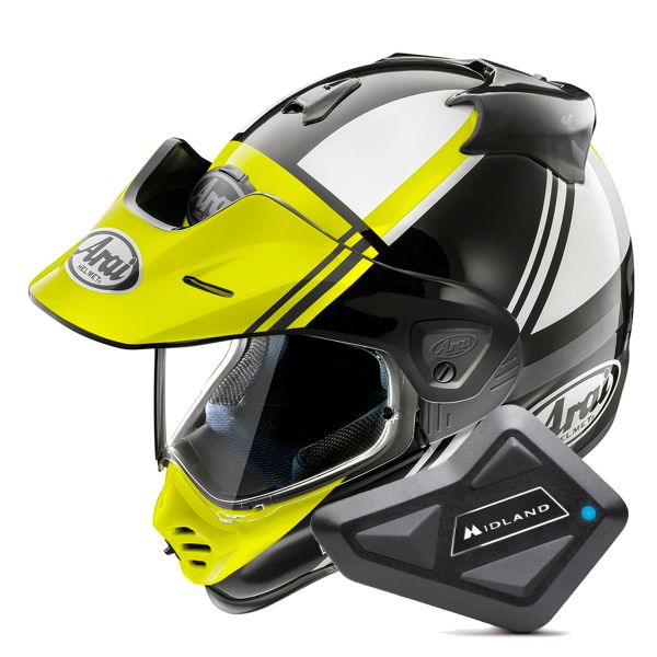 Integral Arai Tour-X5 Cosmic Neon Yellow White Black + Kit Bluetooth BT Mini Integral Arai Tour-X5 Cosmic Neon Yellow White Black + Kit Bluetooth BT Mini