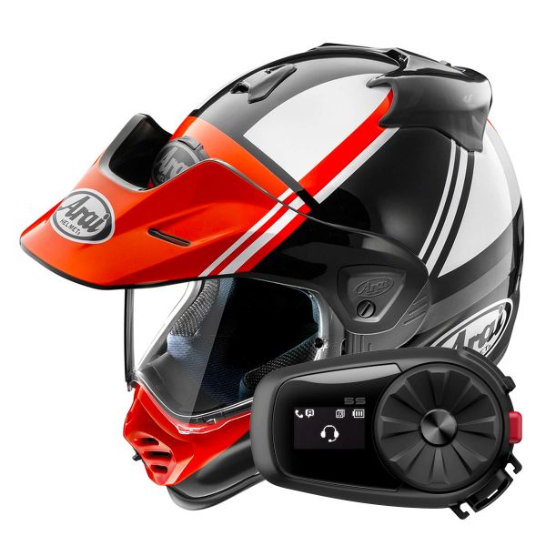 Integral Arai Tour-X5 Cosmic Red White Black + Kit Bluetooth 5S Solo Integral Arai Tour-X5 Cosmic Red White Black + Kit Bluetooth 5S Solo