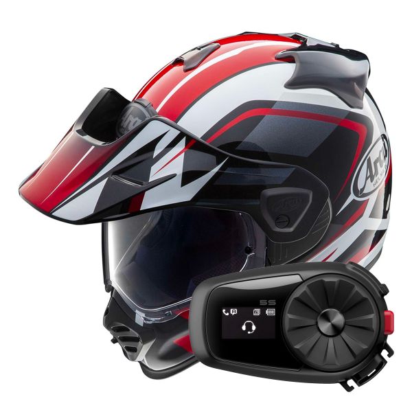 Integral Arai Tour-X5 Discovery White Red Black + Kit Bluetooth 5S Solo Integral Arai Tour-X5 Discovery White Red Black + Kit Bluetooth 5S Solo