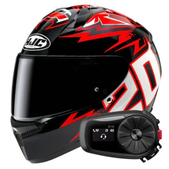 Integral HJC C10 Diablo Mask Quartararo + Kit Bluetooth 5S Solo
