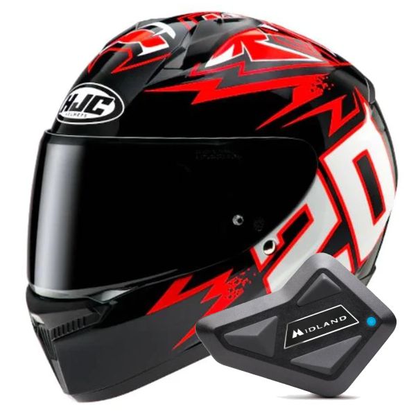 Integral HJC C10 Diablo Mask Quartararo + Kit Bluetooth BT Mini Integral HJC C10 Diablo Mask Quartararo + Kit Bluetooth BT Mini