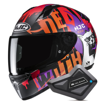 Casque Integral HJC C10 Fop MC7SF + Kit Bluetooth BT Mini Casque Integral HJC C10 Fop MC7SF + Kit Bluetooth BT Mini