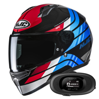 Casque Integral HJC C10 Hiper MC21 + Kit bluetooth 5R Lite Solo Casque Integral HJC C10 Hiper MC21 + Kit bluetooth 5R Lite Solo