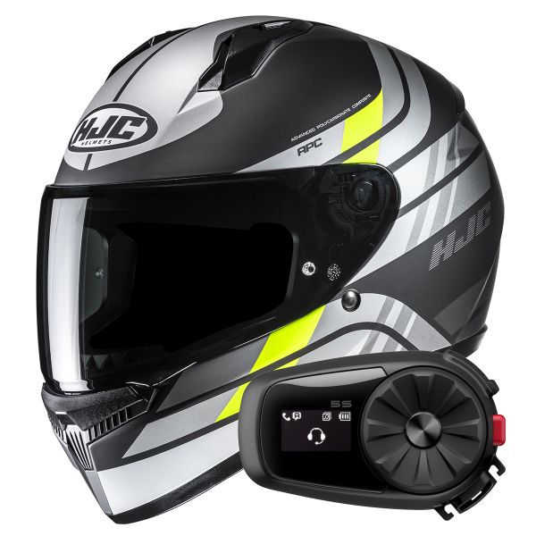 Integral HJC C10 Hiper MC3HSF + Kit Bluetooth 5S Solo Integral HJC C10 Hiper MC3HSF + Kit Bluetooth 5S Solo