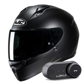 Integral HJC C10 Semi Flat Black + Kit Bluetooth Lokui K30