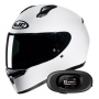 Casque Integral HJC C10 White + Kit bluetooth 5R Lite