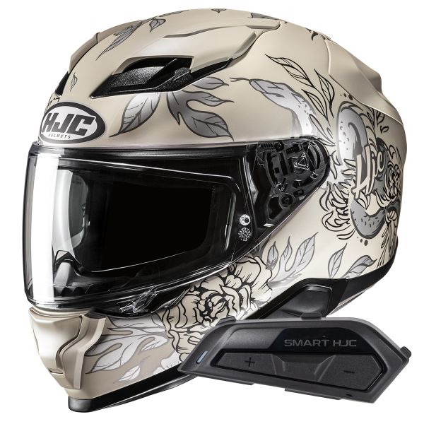 Integral HJC F71 Eliz MC9SF + Kit Bluetooth Smart 21B Flat Black