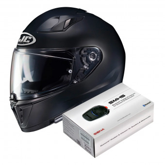 Integral HJC i70 Semi Flat Black + Kit Bluetooth Sena SMH5 Solo