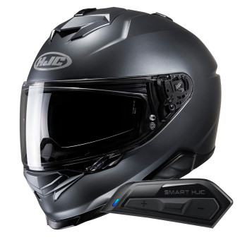 Casque Integral HJC i71 Semi Flat Anthracite + Kit Bluetooth Smart 11B Casque Integral HJC i71 Semi Flat Anthracite + Kit Bluetooth Smart 11B