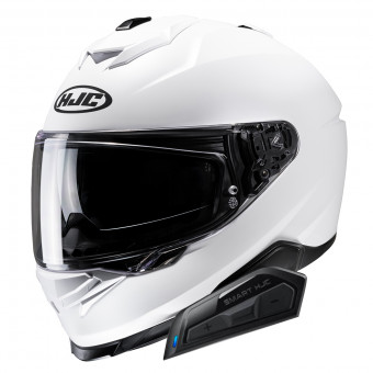 Integral HJC i71 Semi Flat Pearl White + Kit Bluetooth Smart 21B