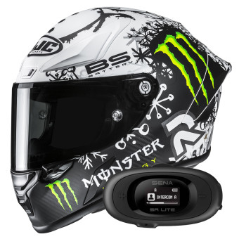 Casque Integral HJC RPHA 1 V2 Carbon Snow Diablo MC10SF + Kit bluetooth 5R Lite Casque Integral HJC RPHA 1 V2 Carbon Snow Diablo MC10SF + Kit bluetooth 5R Lite