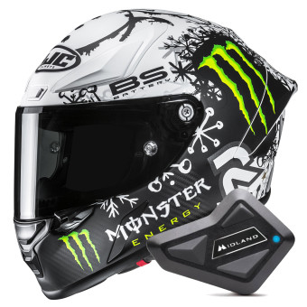 Casque Integral HJC RPHA 1 V2 Carbon Snow Diablo MC10SF + Kit Bluetooth BT Mini Casque Integral HJC RPHA 1 V2 Carbon Snow Diablo MC10SF + Kit Bluetooth BT Mini