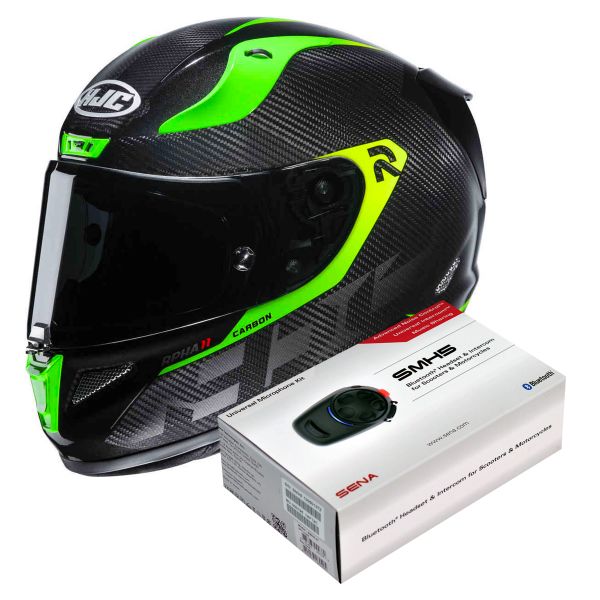 Integral HJC RPHA 11 Carbon Bleer MC4H + Kit Bluetooth Sena SMH5